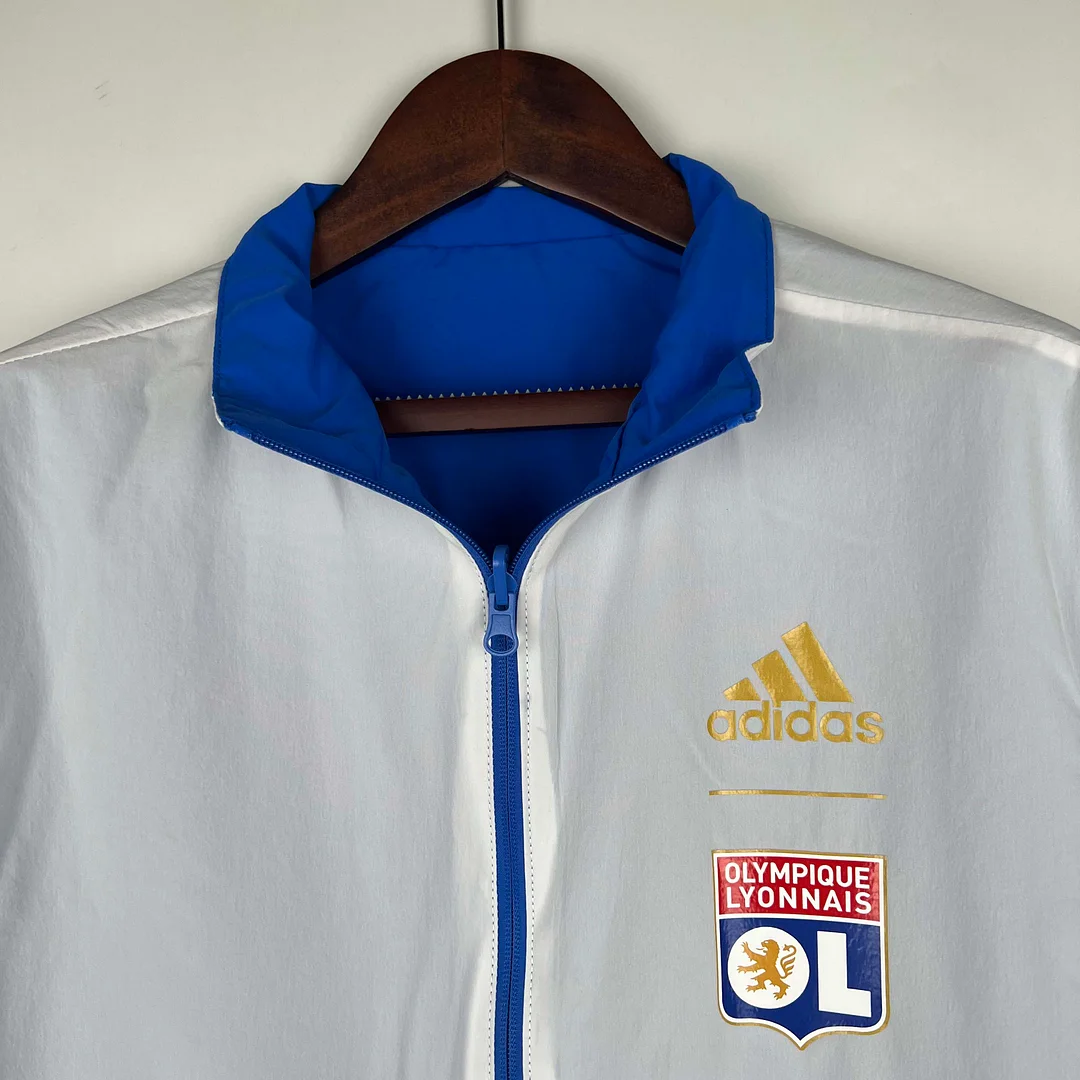2023/2024 Lyon Reversible Windbreaker（Blue-white）Soccer Jersey 1:1 Thai Quality - gallery