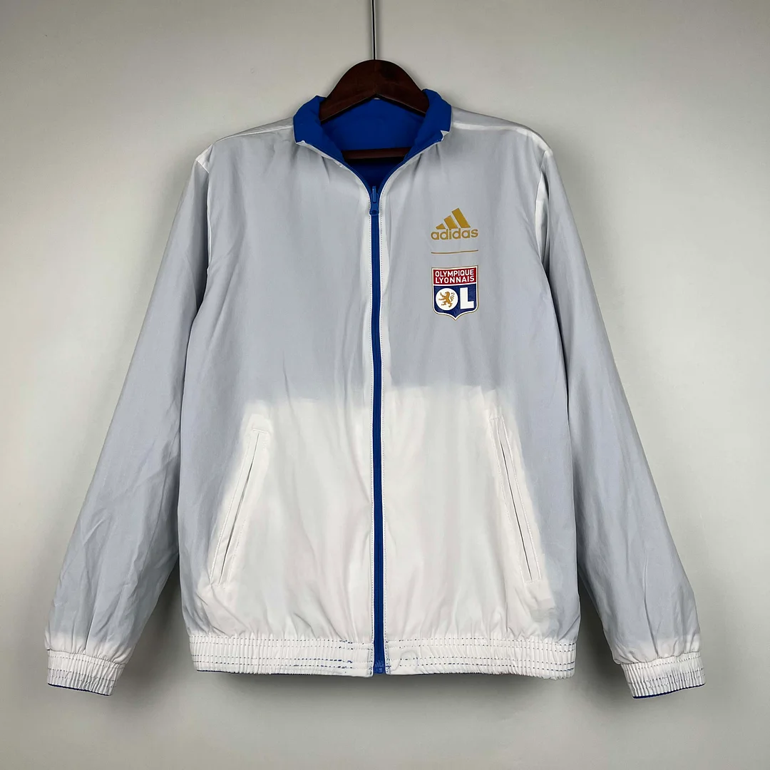 2023/2024 Lyon Reversible Windbreaker（Blue-white）Soccer Jersey 1:1 Thai Quality - gallery