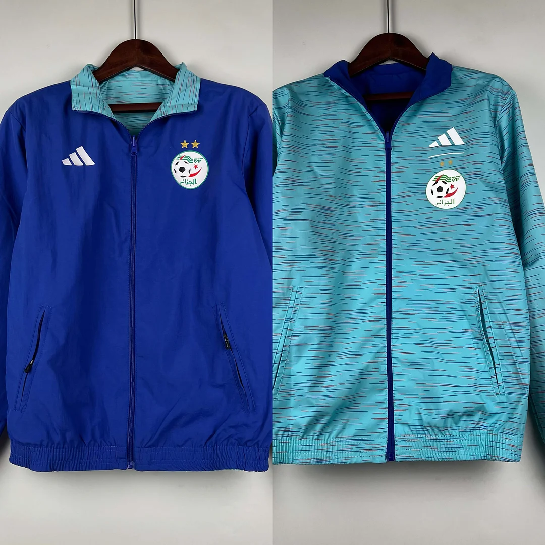 2023-2024 Algeria National Reversible Windbreaker Blue Soccer Jersey 1:1 Thai Quality - gallery