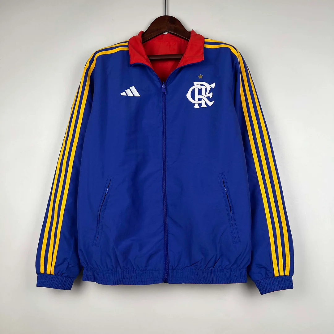2023-2024 Flamengo CasuaI Reversible Windbreaker（Blue-red）Soccer Jersey 1:1 Thai Quality - gallery