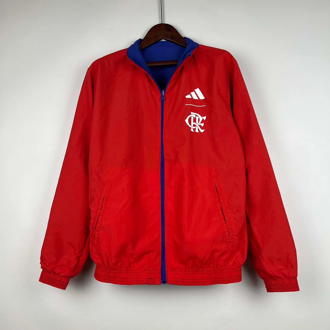 2023-2024 Flamengo CasuaI Reversible Windbreaker（Blue-red）Soccer Jersey 1:1 Thai Quality - gallery