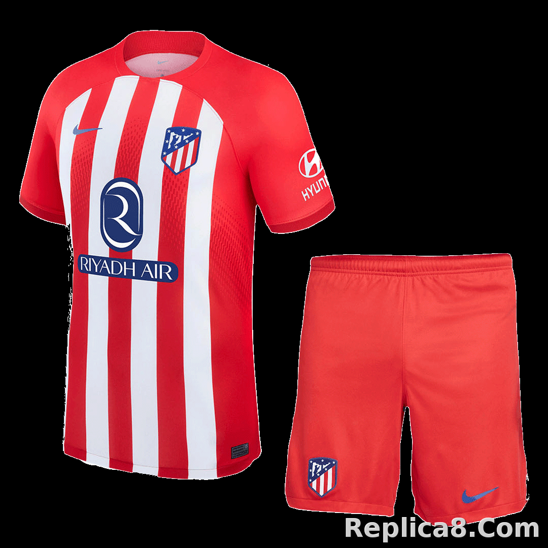 23-24 Atletico Madrid Home Whole Kit Jersey+Shorts+Socks - detail