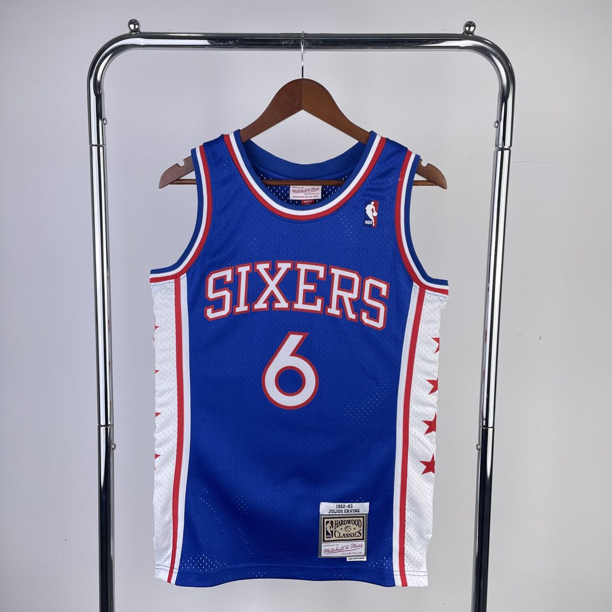 Philadelphia 76ers 1982-83 Season Throwback Jersey Blue #6 Julius Erving