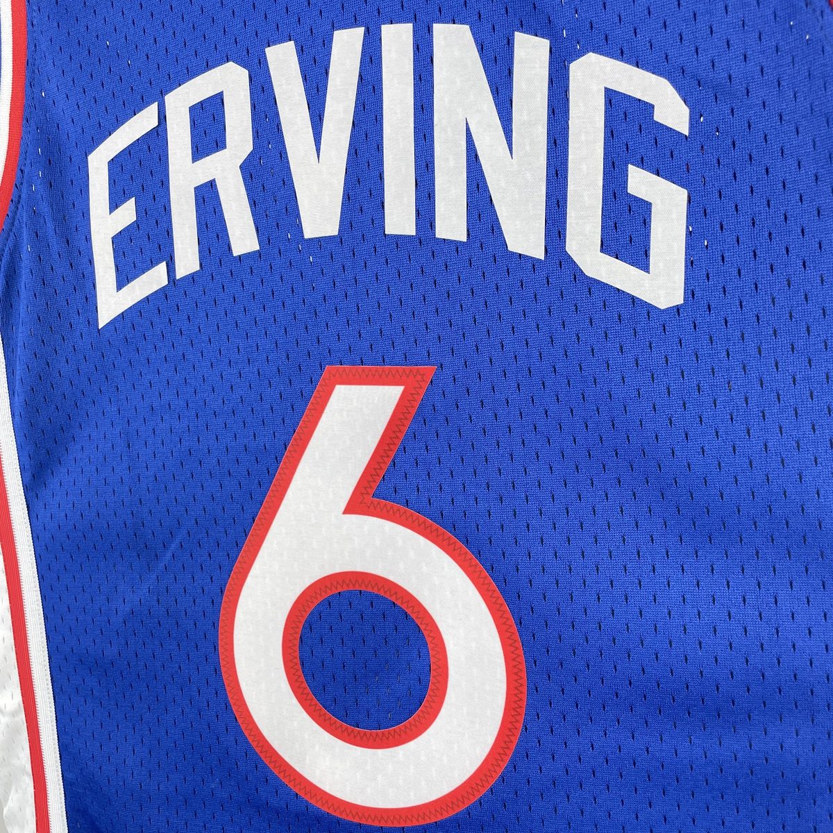 Philadelphia 76ers 1982-83 Season Throwback Jersey Blue #6 Julius Erving - detail