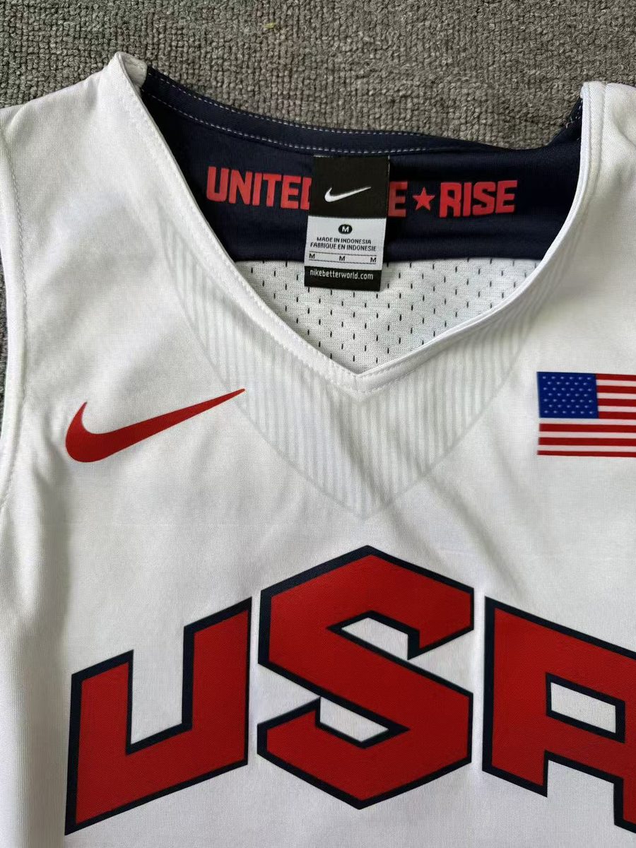 Team USA 2012 Olympic Dream Team White #10 Kobe Bryant Throwback MN Heat-Pressed Jersey - detail