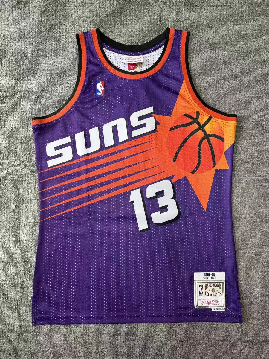 Phoenix Suns 1996-97 Season Throwback Heat-Pressed Purple #13 Steve Nash Jersey