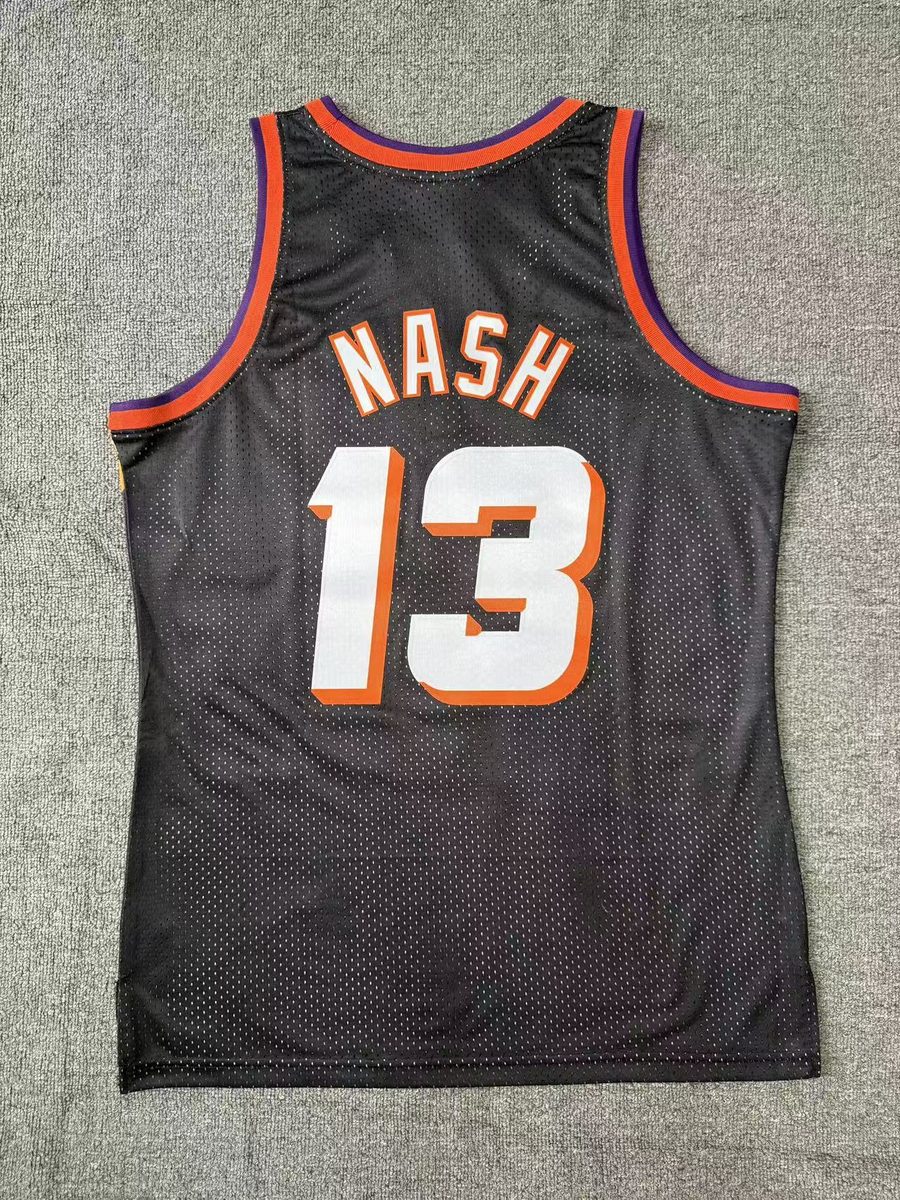 Phoenix Suns 1996-97 Season Throwback Heat-Pressed Jersey Black #13 Jason Kidd - detail
