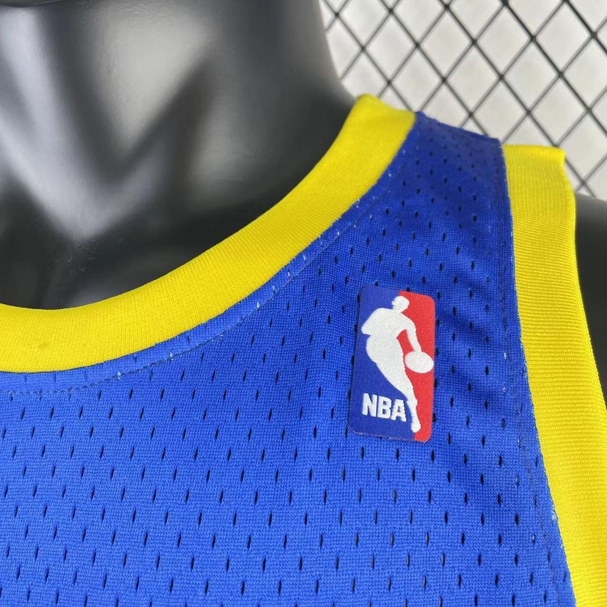 Denver Nuggets 1991-92 Throwback Jersey Blue #55 Dikembe Mutombo - detail