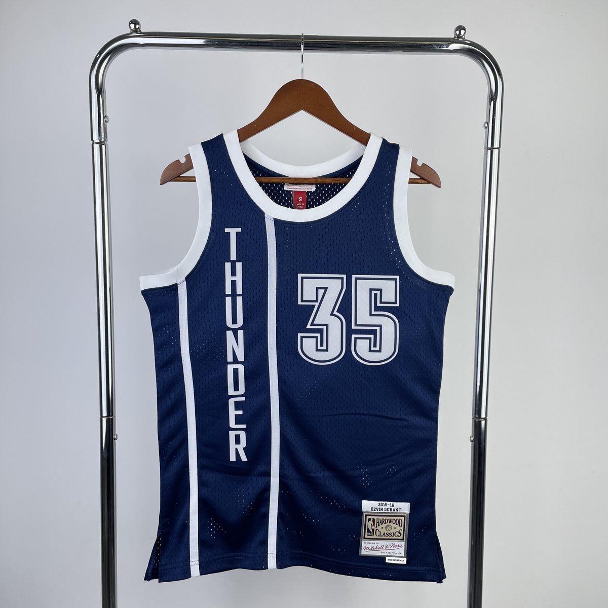 Oklahoma City Thunder 2015-16 Season Throwback Swingman Jersey Navy #35 Kevin Durant
