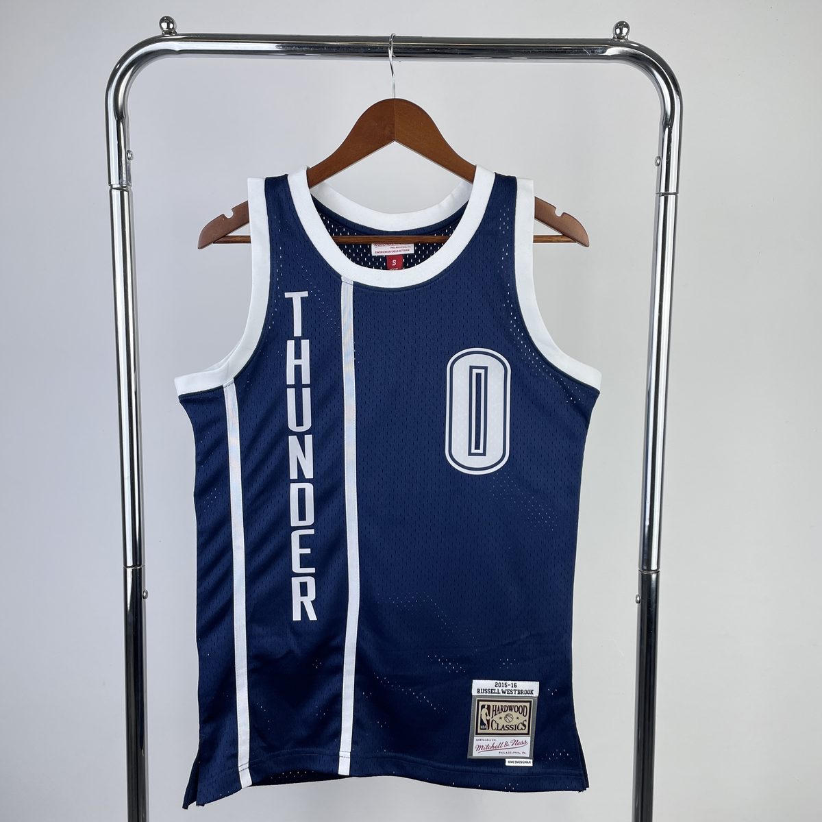 Oklahoma City Thunder 2015-16 Season Swingman Throwback Jersey Navy #0 Russell Westbrook