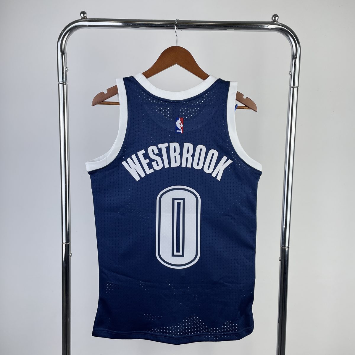 Oklahoma City Thunder 2015-16 Season Swingman Throwback Jersey Navy #0 Russell Westbrook - detail