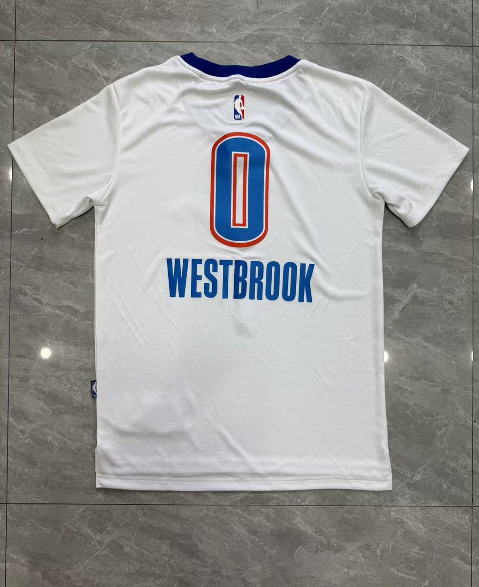 Oklahoma City Thunder 2015-16 Season Home White T-Shirt - detail