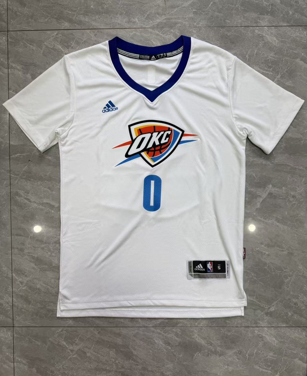 Oklahoma City Thunder 2015-16 Season Home White T-Shirt - detail