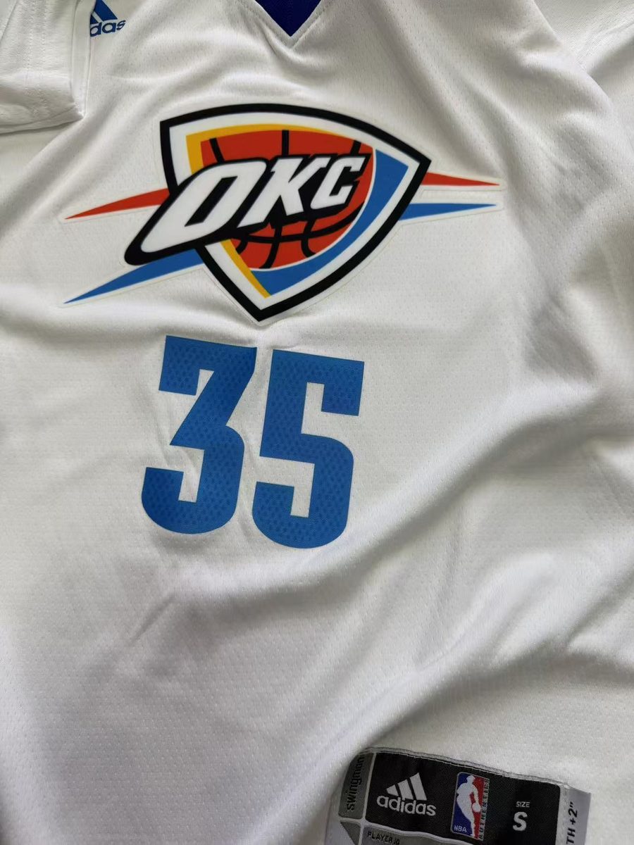 Oklahoma City Thunder 2015-16 Season Home White T-Shirt - detail