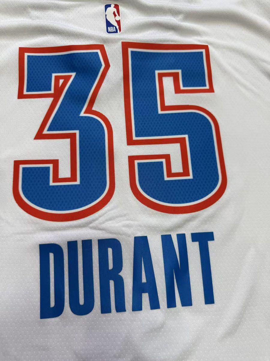Oklahoma City Thunder 2015-16 Season Home White T-Shirt - detail