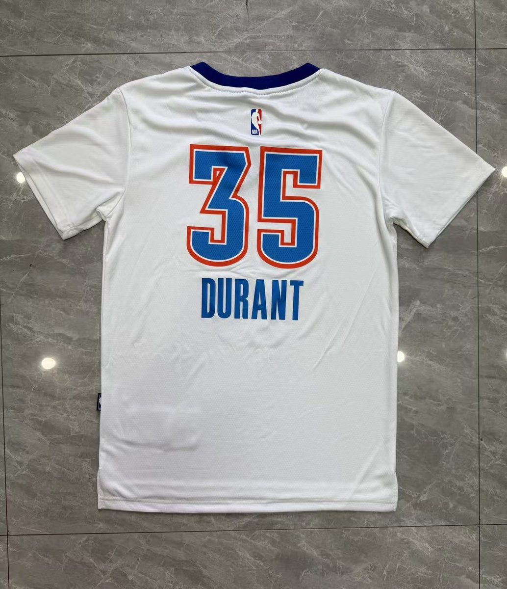 Oklahoma City Thunder 2015-16 Season Home White T-Shirt - detail