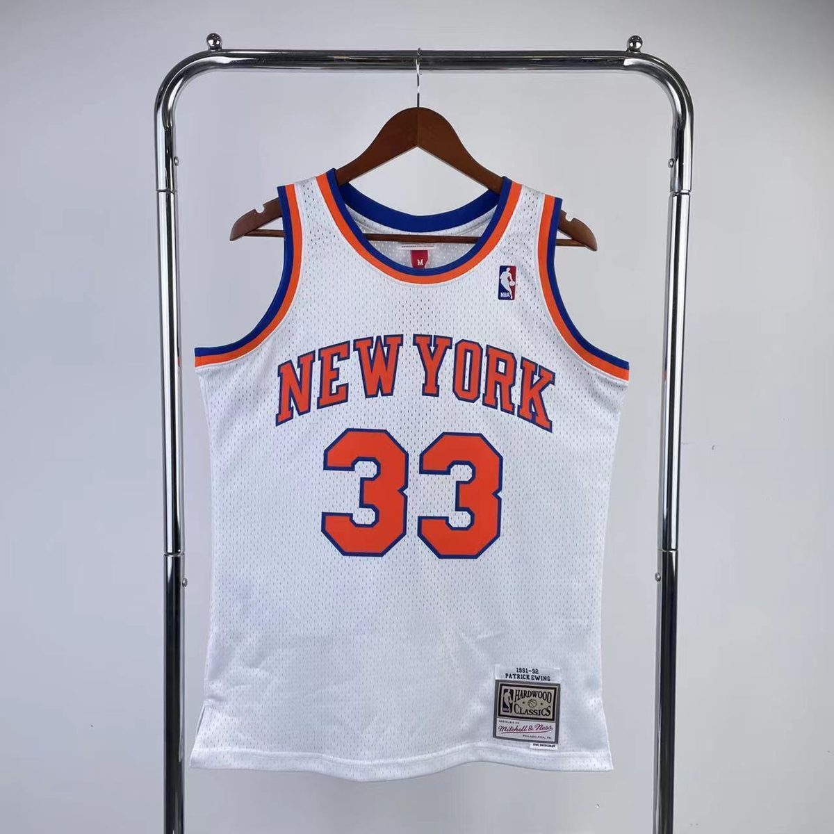 New York Knicks 1991-92 Season Throwback Swingman White Jersey #33 Patrick Ewing