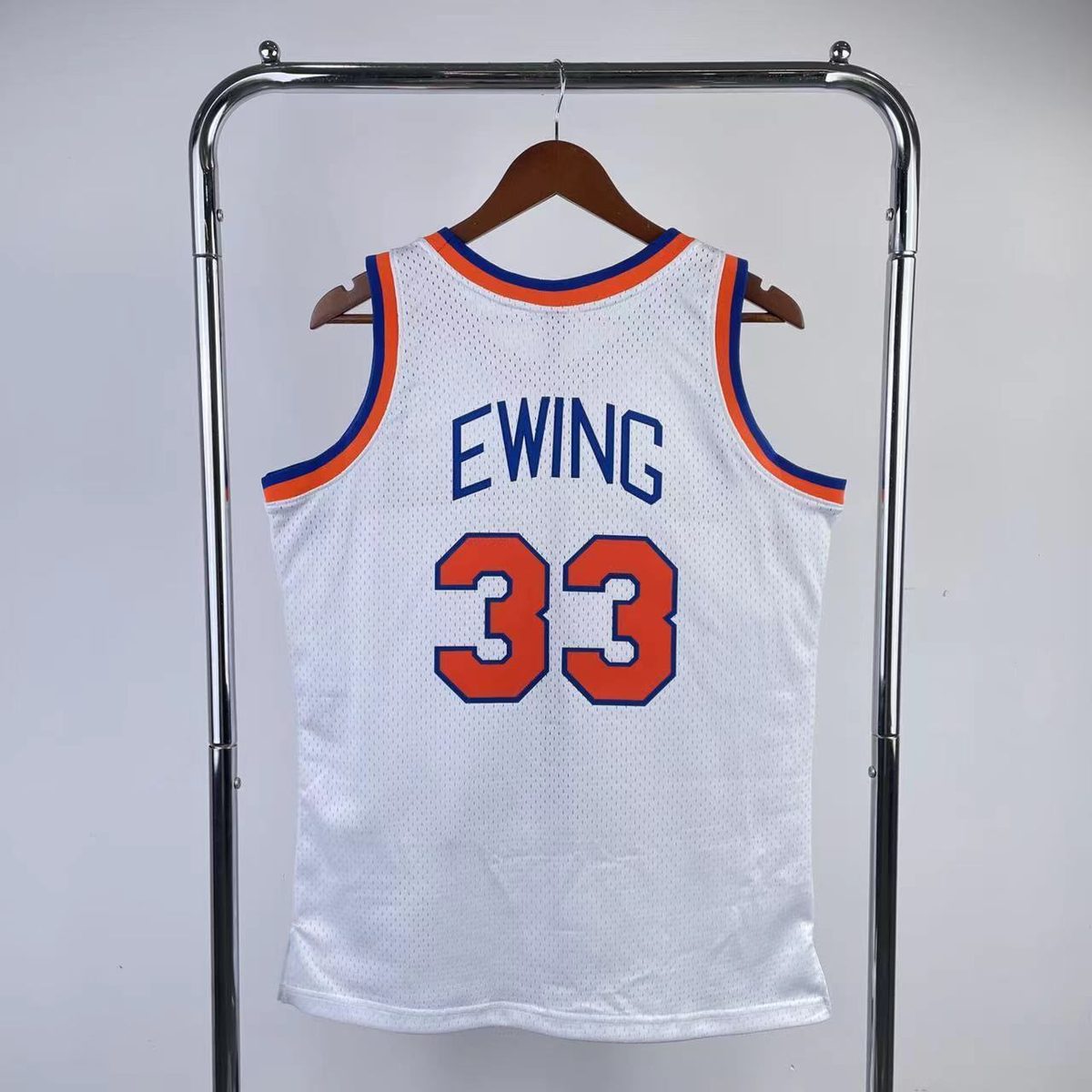 New York Knicks 1991-92 Season Throwback Swingman White Jersey #33 Patrick Ewing - detail