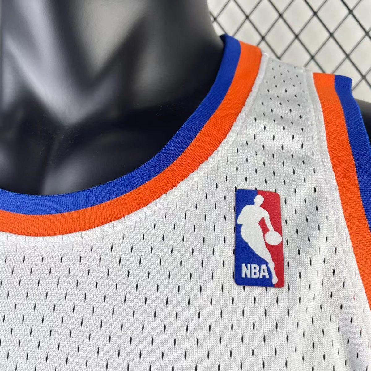 New York Knicks 1991-92 Season Throwback Swingman White Jersey #33 Patrick Ewing - detail