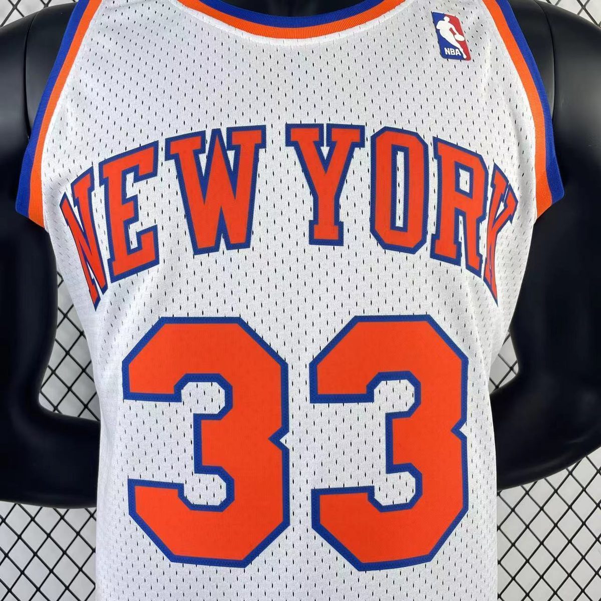 New York Knicks 1991-92 Season Throwback Swingman White Jersey #33 Patrick Ewing - detail