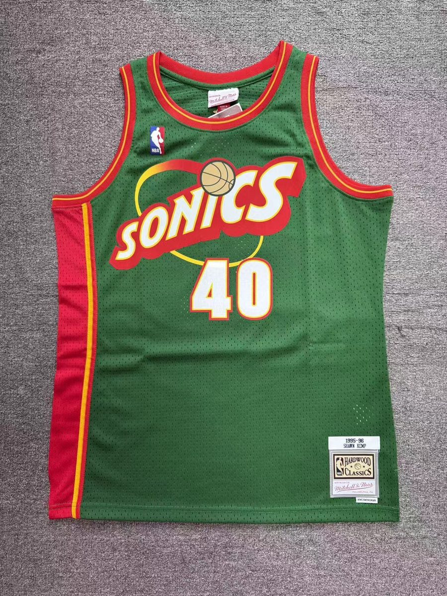 Seattle SuperSonics 1995-96 Season Throwback Heat-Pressed Swingman Jersey #40 Sam Cassell
