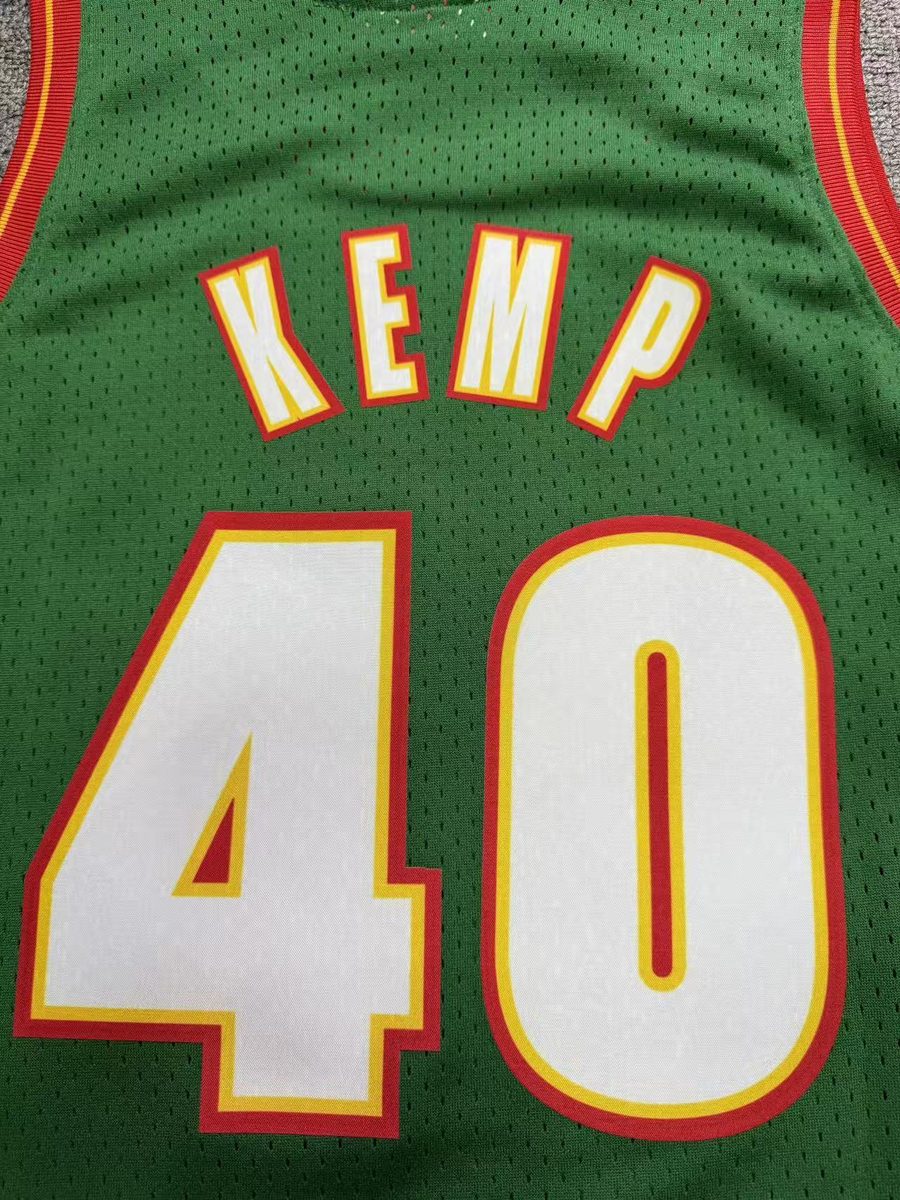 Seattle SuperSonics 1995-96 Season Throwback Heat-Pressed Swingman Jersey #40 Sam Cassell - detail