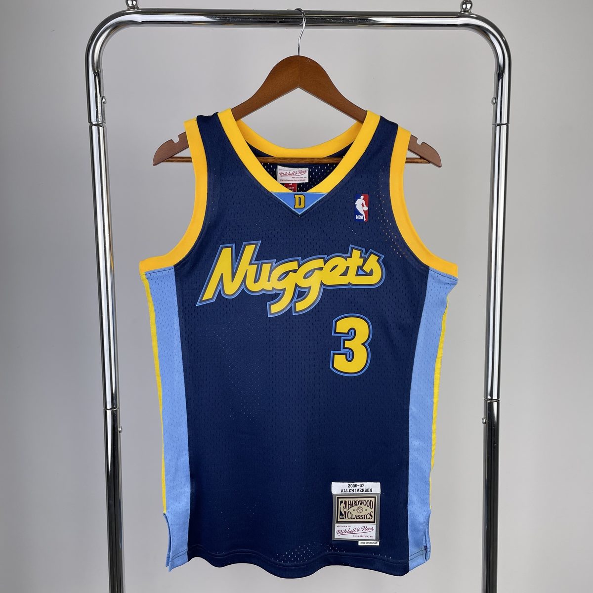 Denver Nuggets 2006-07 Throwback Jersey Heat-Pressed Swingman Navy #3 Allen Iverson