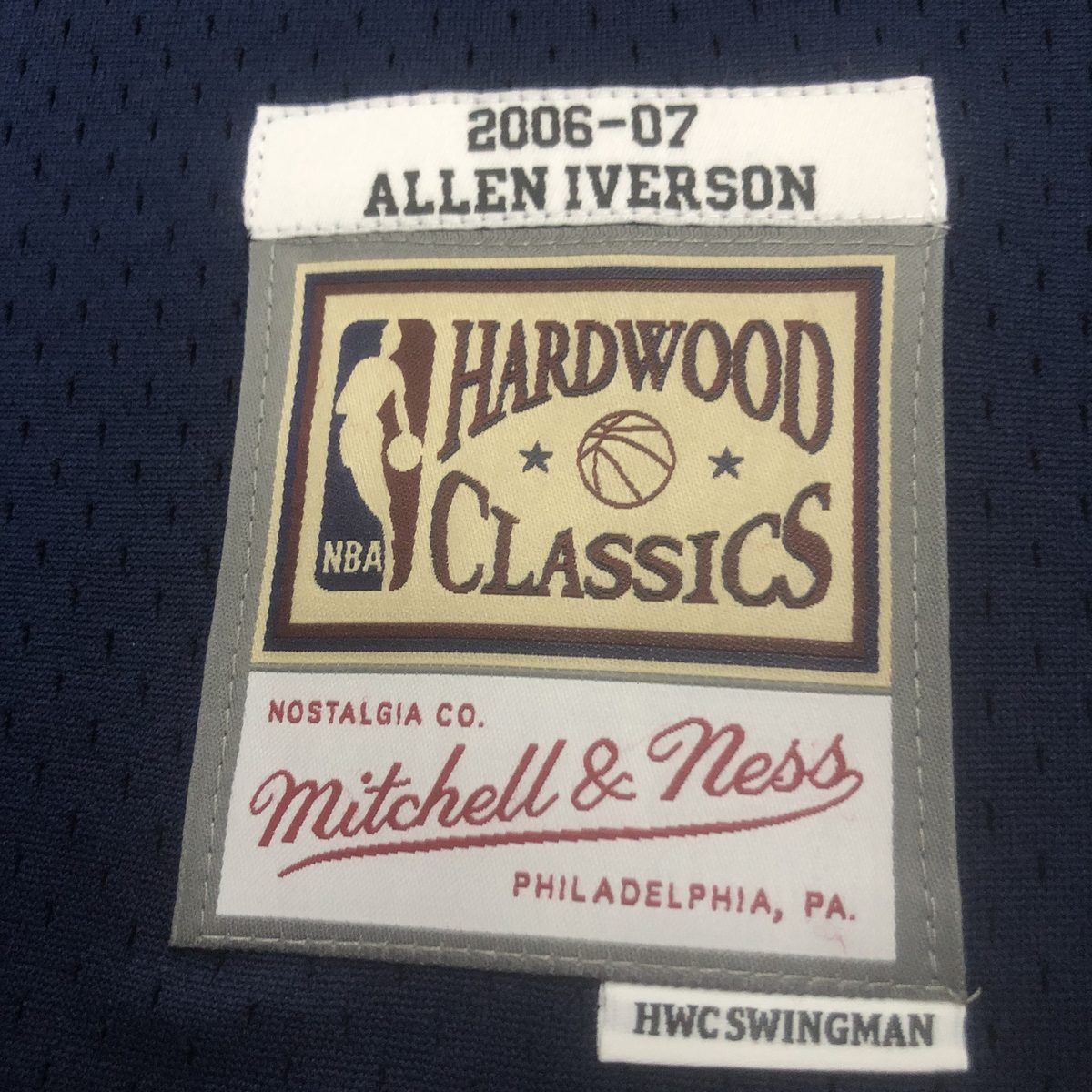 Denver Nuggets 2006-07 Throwback Jersey Heat-Pressed Swingman Navy #3 Allen Iverson - detail