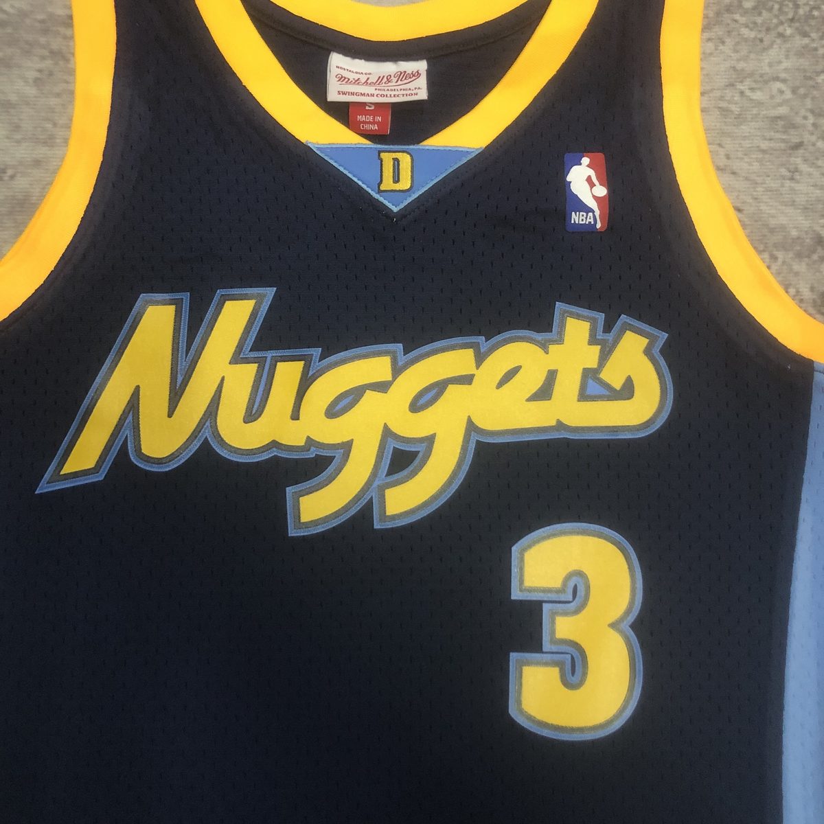 Denver Nuggets 2006-07 Throwback Jersey Heat-Pressed Swingman Navy #3 Allen Iverson - detail
