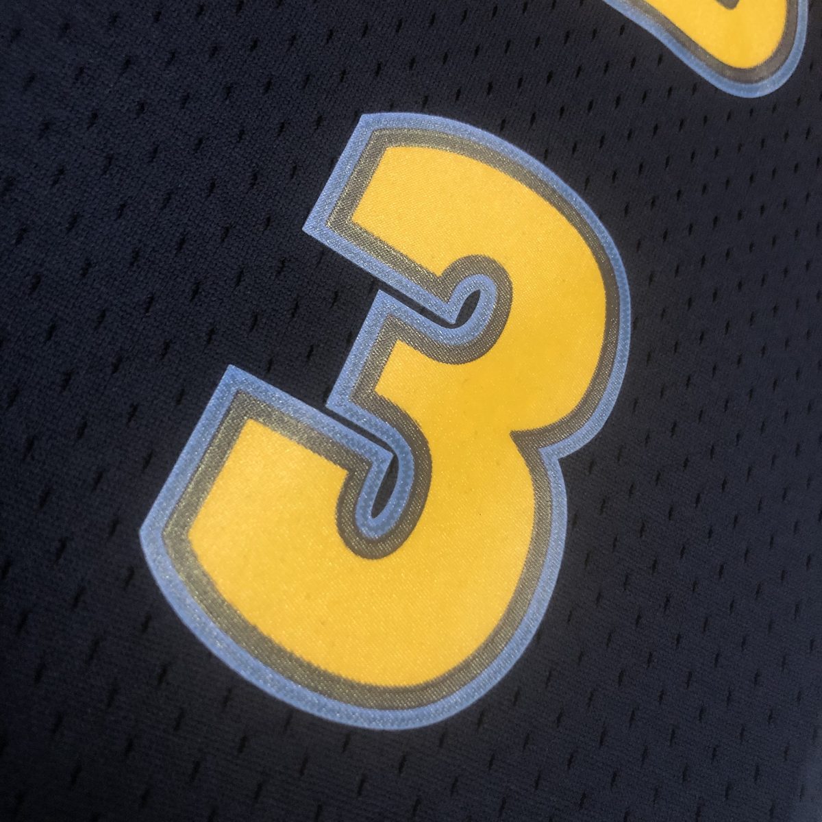 Denver Nuggets 2006-07 Throwback Jersey Heat-Pressed Swingman Navy #3 Allen Iverson - detail