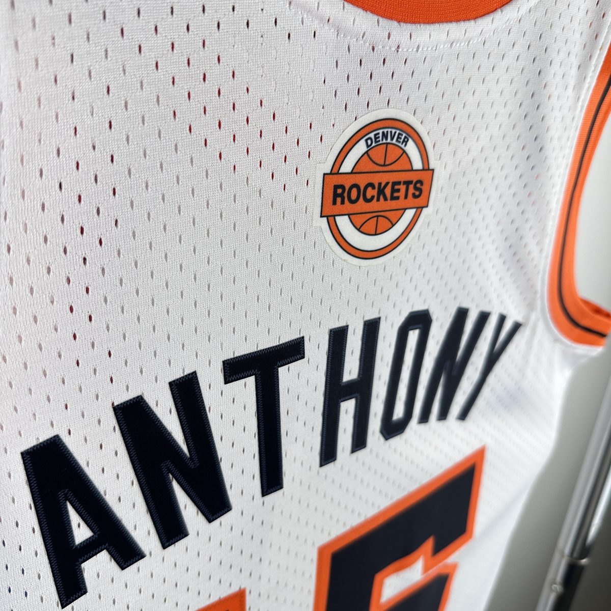Swish MN Heat-Pressed Throwback Jersey: Denver Nuggets 2006-07 ABA Retro Night 15 Carmelo Anthony - detail
