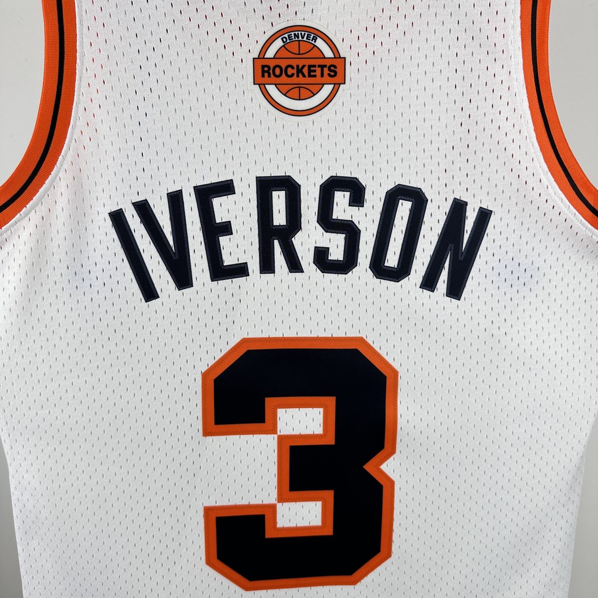 Denver Nuggets 2006-07 Season Throwback Swingman Jersey Cream #3 Allen Iverson - detail