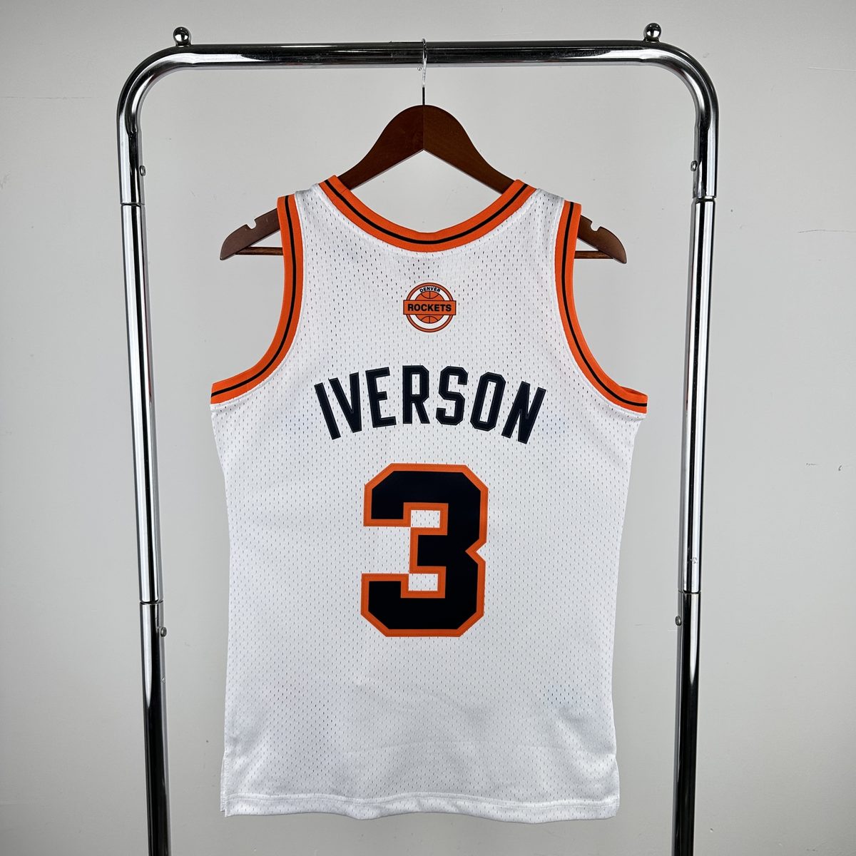Denver Nuggets 2006-07 Season Throwback Swingman Jersey Cream #3 Allen Iverson - detail