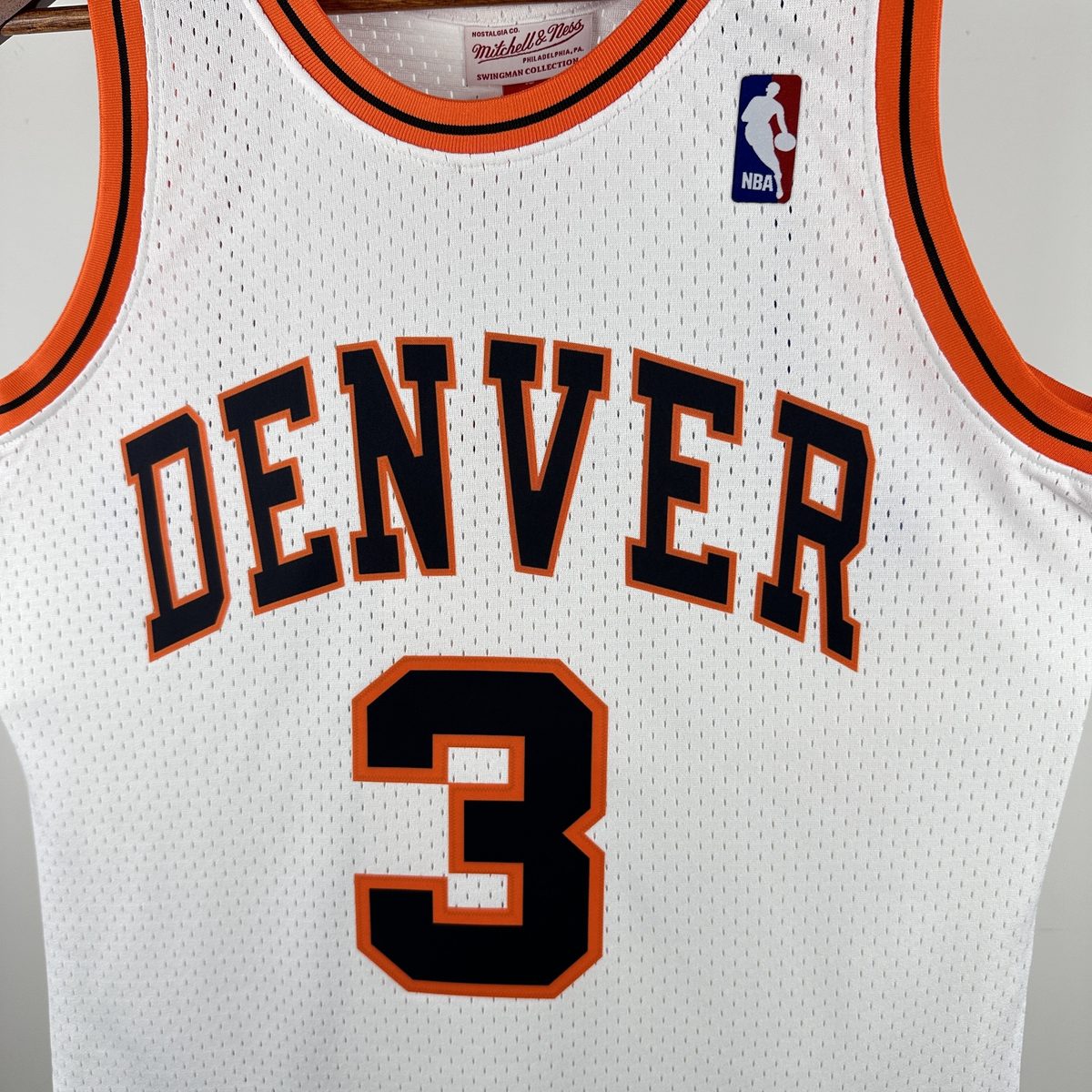 Denver Nuggets 2006-07 Season Throwback Swingman Jersey Cream #3 Allen Iverson - detail