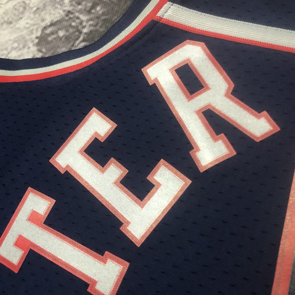 New Jersey Nets 2006-07 Season Throwback Swingman Navy #15 Vince Carter - detail