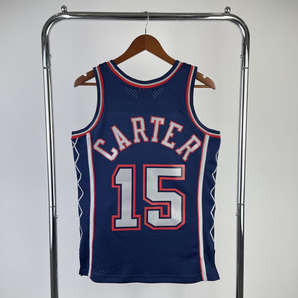 New Jersey Nets 2006-07 Season Throwback Swingman Navy #15 Vince Carter - detail