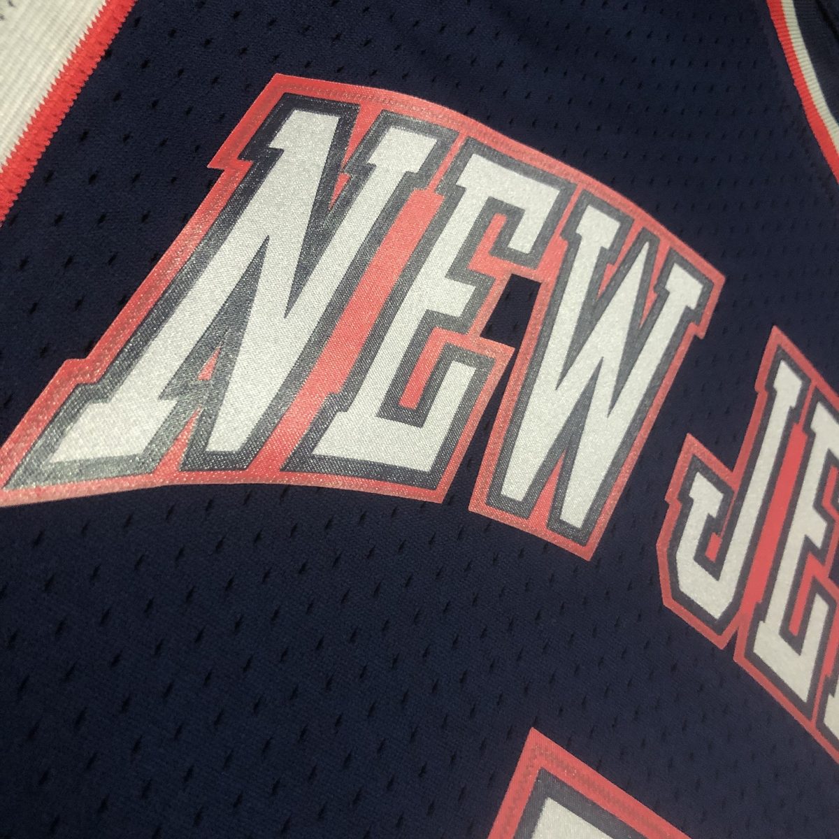 New Jersey Nets 2006-07 Season Throwback Swingman Jersey Navy #5 Jason Kidd - detail