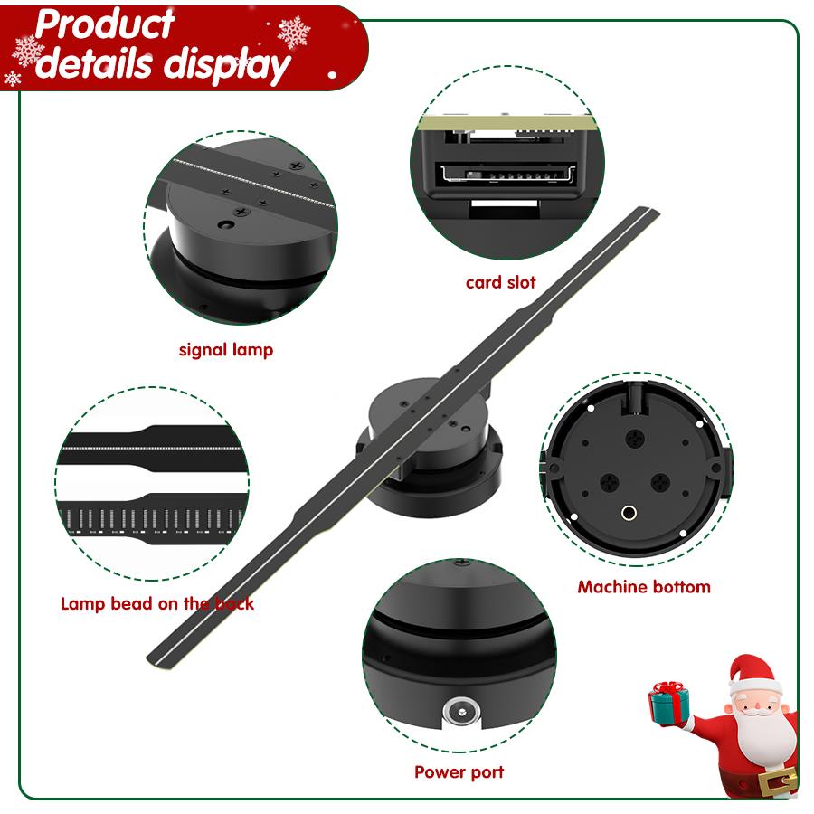 42CM Wifi 3D Hologram Projector Fan Remote Wifi Control 3d led projector Display Player Holographic Advertising Projector