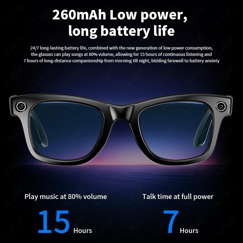 Camera Smart Glasses With Camera For Taking Photos & Recording Videos HD 1080P Polarized Anti-blue Light Sunglasses Sports DVR Bluetooth Local Wearable Magnetic - Image 4
