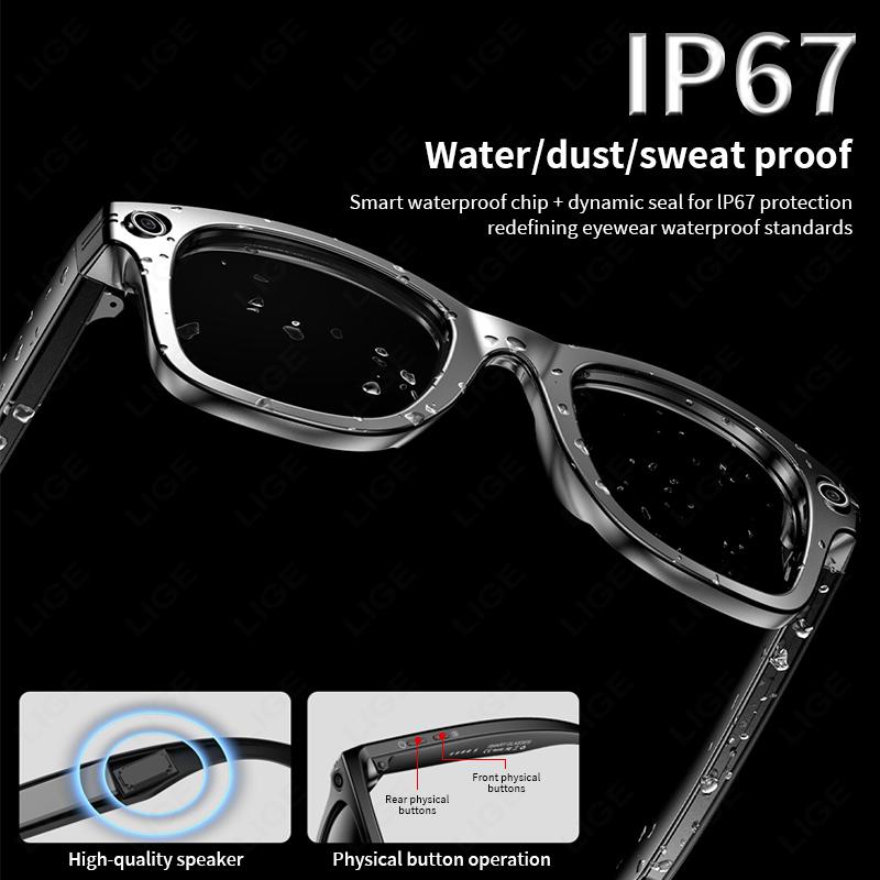 Camera Smart Glasses With Camera For Taking Photos & Recording Videos HD 1080P Polarized Anti-blue Light Sunglasses Sports DVR Bluetooth Local Wearable Magnetic - Image 5