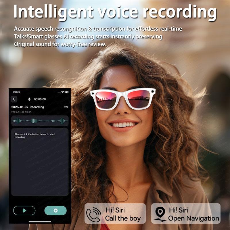 2025 New 800W Pixel HD Camera 32GB Smart Glasses Women Take photo shoot Video AI Translation Recording Waterproof AI Glasses Men Wearable Play Blue Light - Image 5