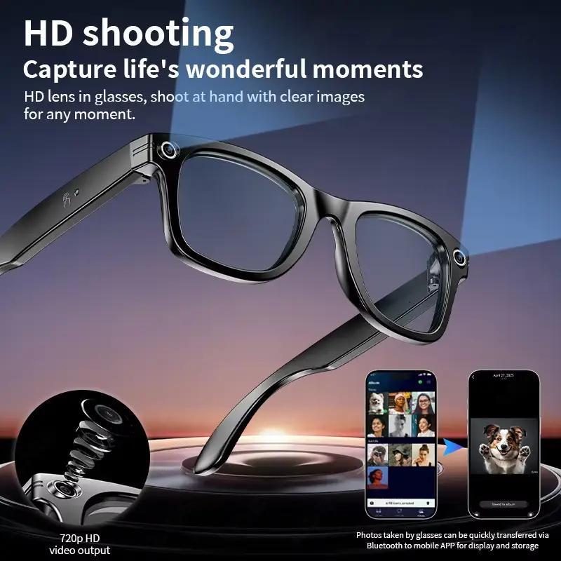 2025 New 800W Pixel HD Camera 32GB Smart Glasses Women Take photo shoot Video AI Translation Recording Waterproof AI Glasses Men Wearable Play Blue Light - Image 2