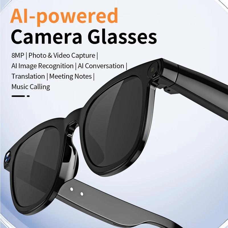 800W Pixel Intelligent Glasses V3 AI HD Shooting Video Recording Voice Call Translation Glasses Photochromic Lens 2025 New Wearable Black - Image 4