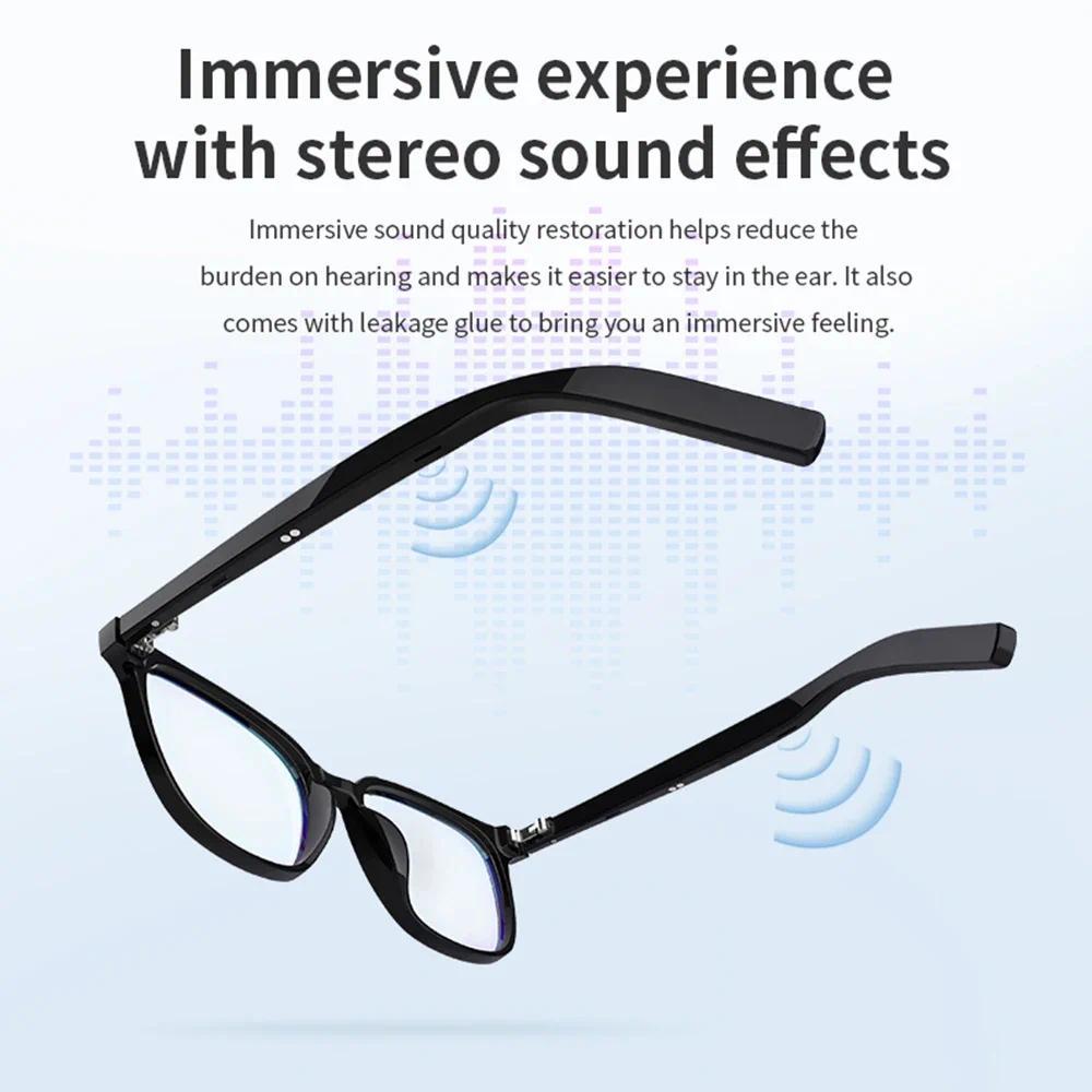 New G05-C smart glasses bluetooth call stereo music hands-free anti-blue light smart sunglasses sports glasses Wearable C-Black - Image 3