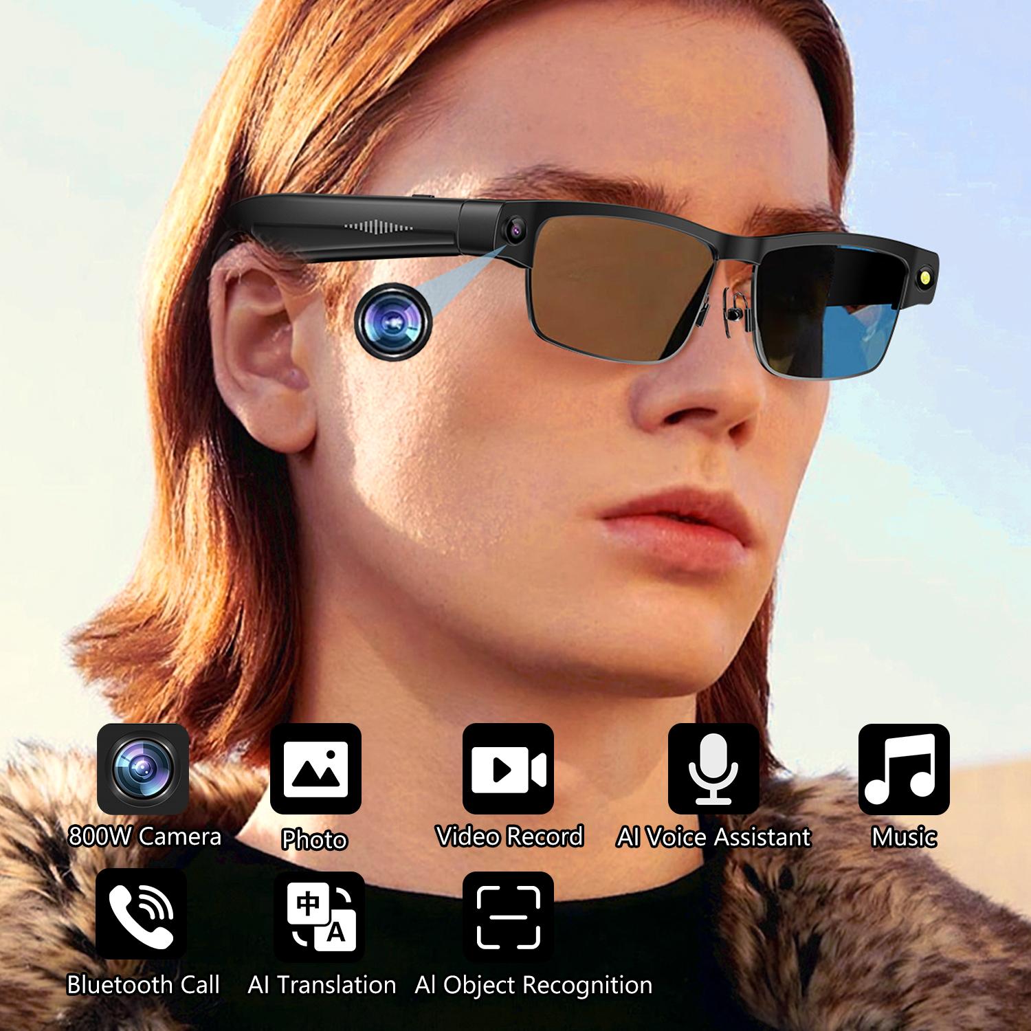 Smart Glasses with HD Camera 1200P Anti-shake Video Record Real-time Translation Object Recognition Bluetooth Call Smart Glasses Android Magnetic Memory Wearable - Image 4