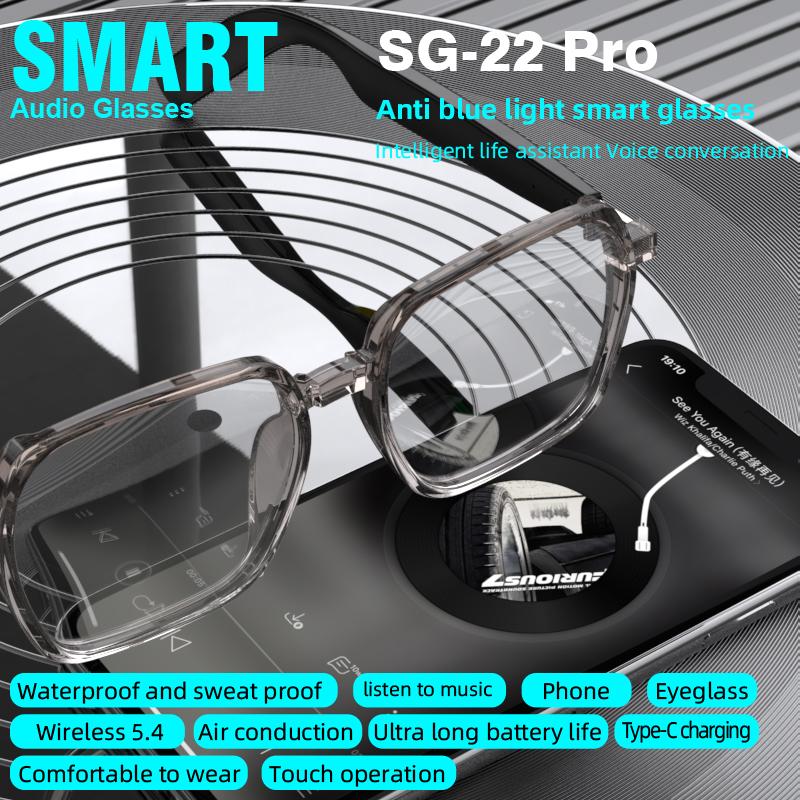 SG-22Pro Hands-Free Calling Smart Frame Built Smart Bluetooth Glasses Wireless Audio Eyewear with Open Ear Speakers Rechargeable - Image 3