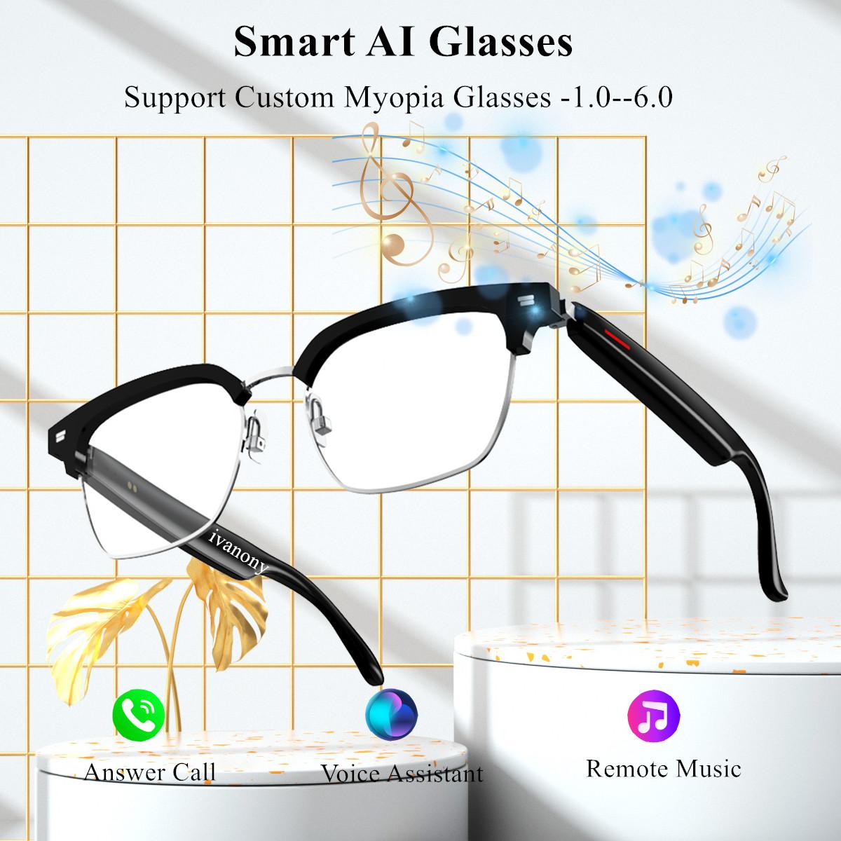 AI Smart Glasses Support Custom Myopia Lenese Bluetooth Call Remote Camera Play Song Voice Assistant Smart Prescriptions Glasses vs Competitors: Which One Should You Choose?