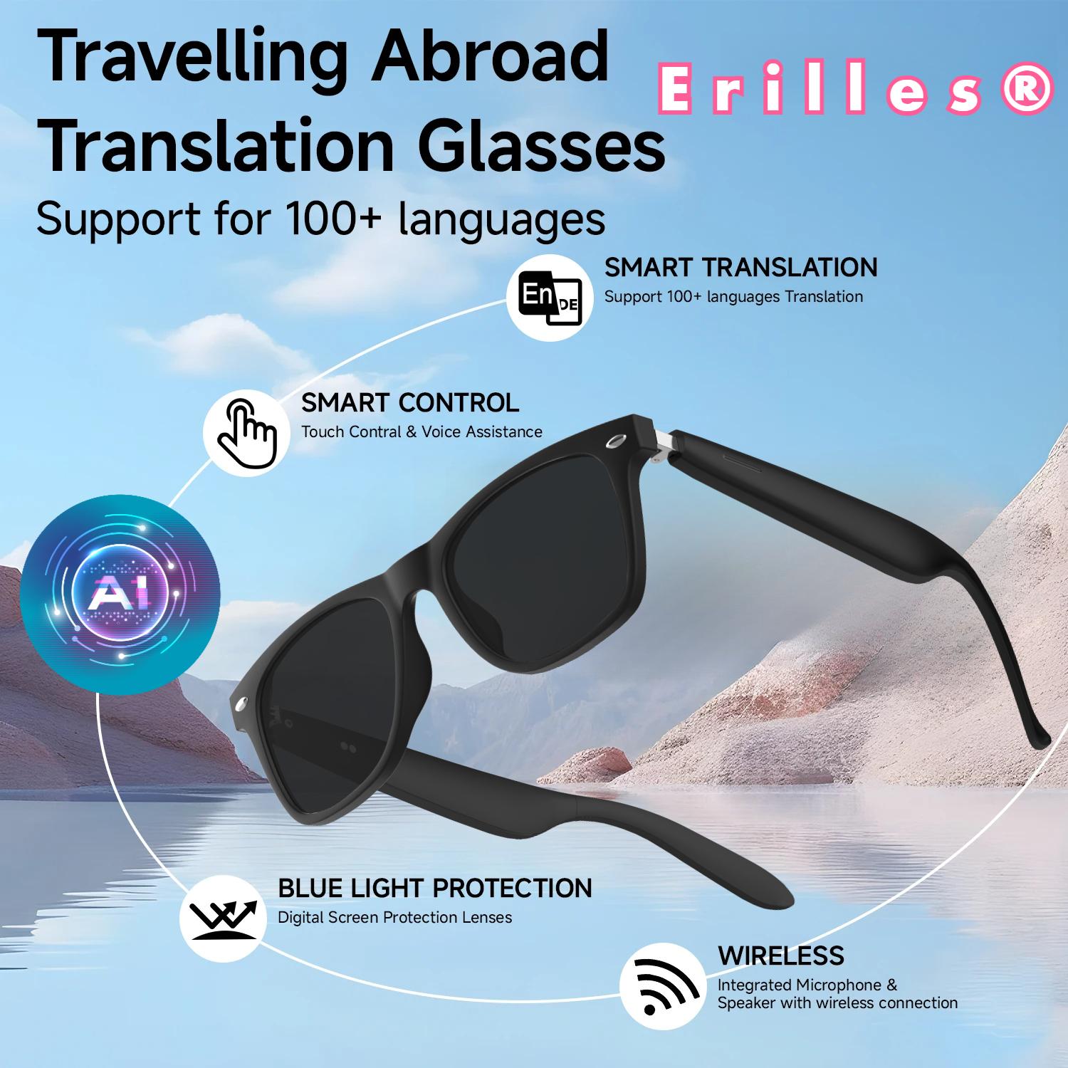 2025 New AI Smart Glasses with Phone Call Feature, Bluetooth Connectivity, UV Protection Lenses, Connected Bezel, Outdoor Sports Sunglasses