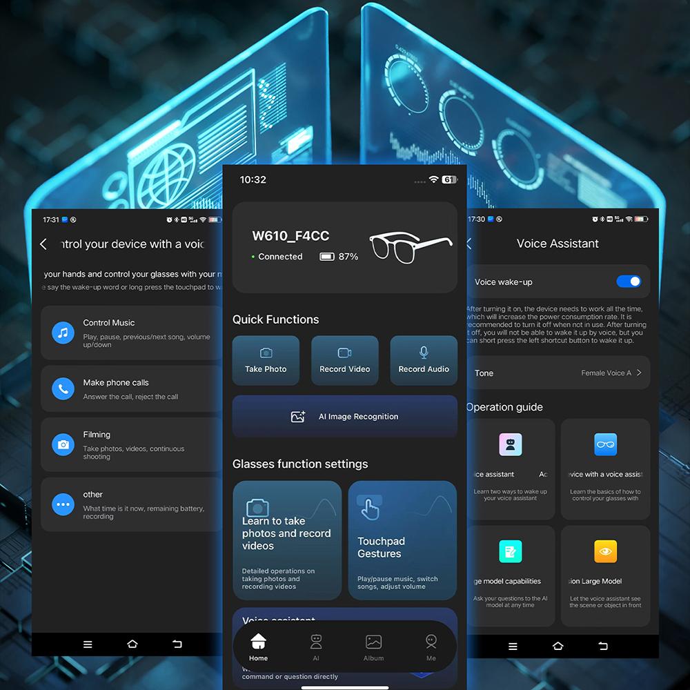 Smart AI Black Glasses, New for 2026, 800W Camera, For Men, Color-Changing Translation Glasses, Waterproof, Suitable for Calls, Photo and Video Recording
