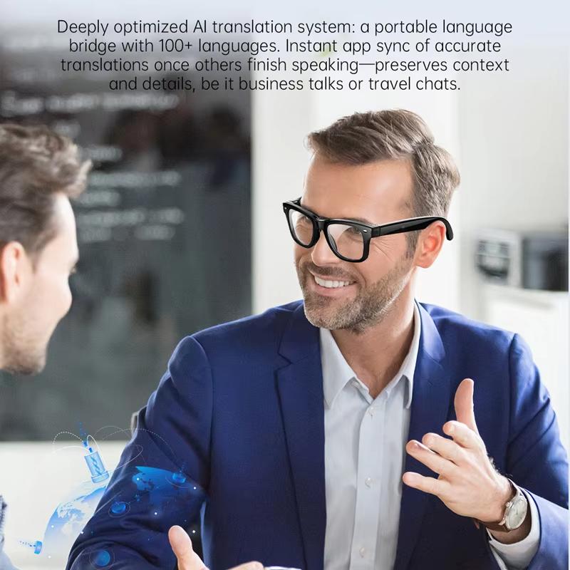 AI Glasses Smart Glasses Voice Call Music Playback Sport Pedometer Sunglasses AI Dialogue Language Translation Bluetooth Glasses